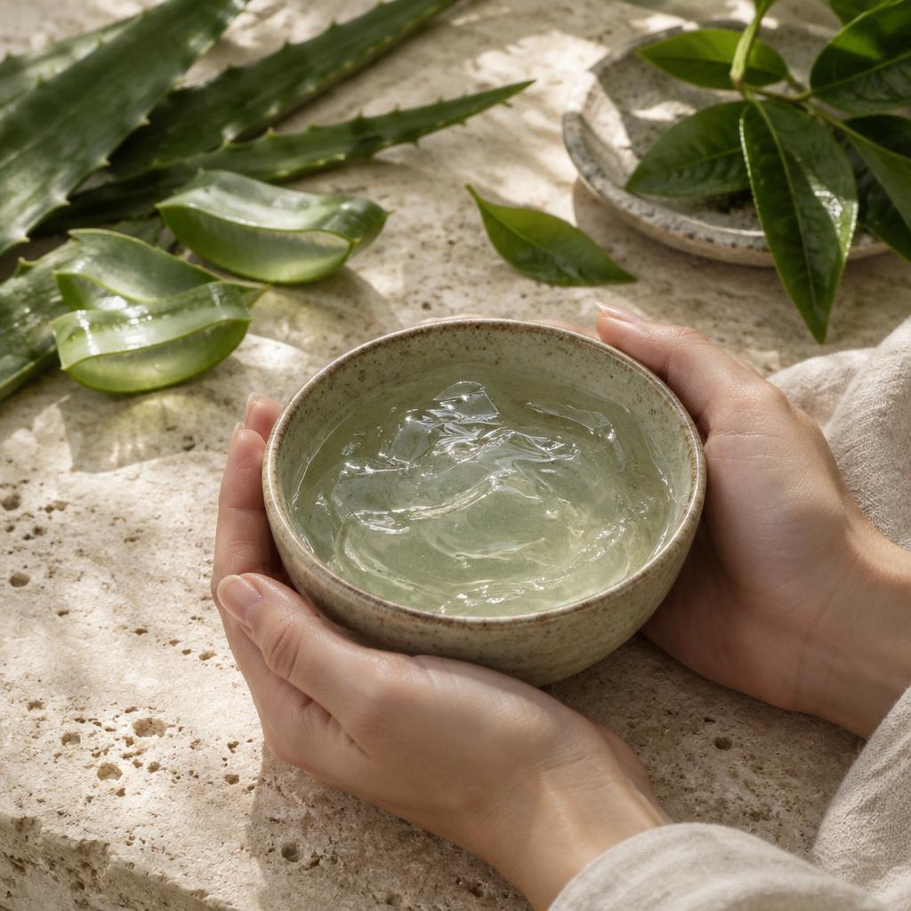 Fresh aloe and botanical ingredients prepared by hand